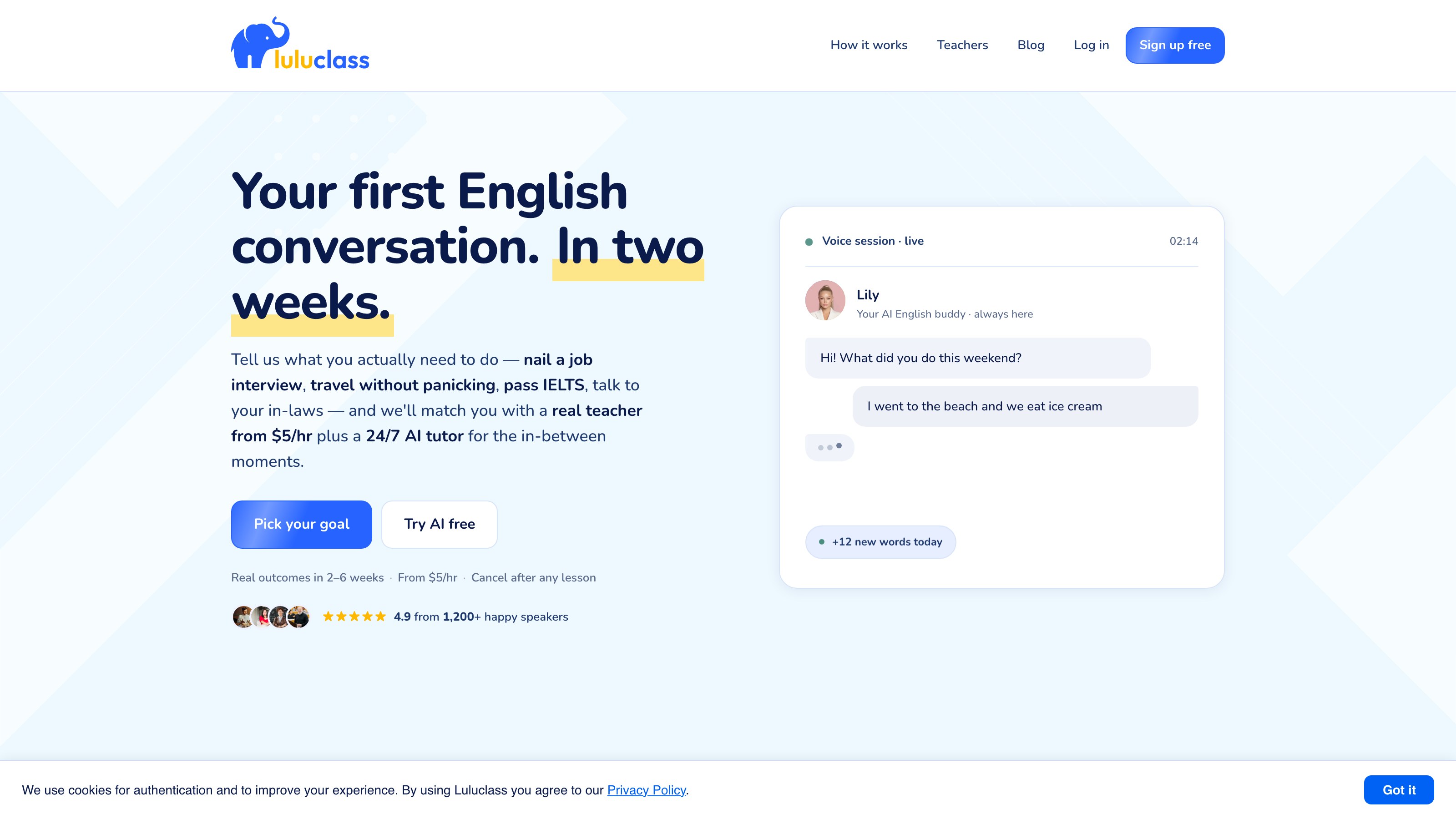 Luluclass — online English tutoring with real teachers and an AI tutor